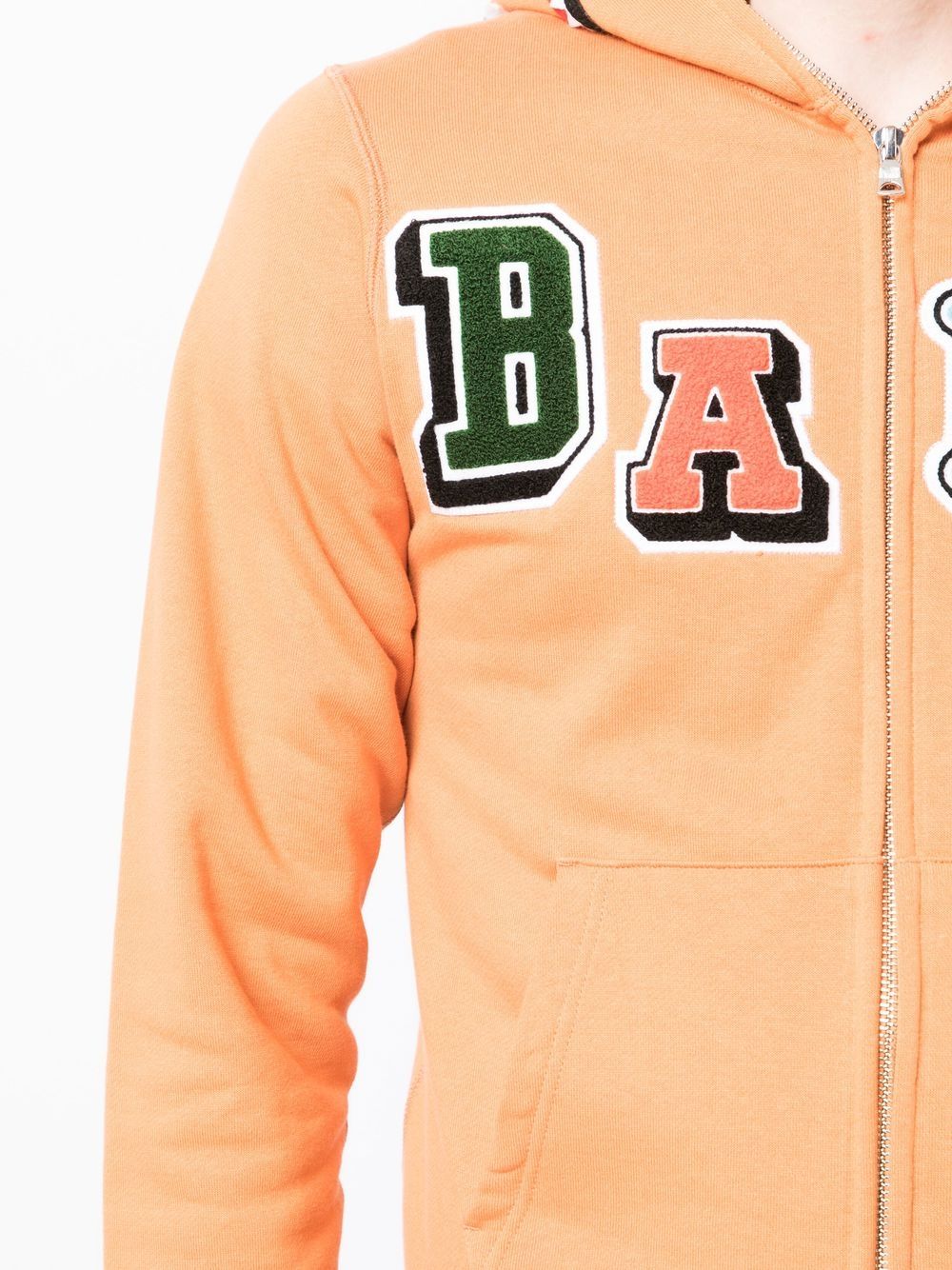 A BATHING APE® logo-patch zip-up Hoodie - Farfetch