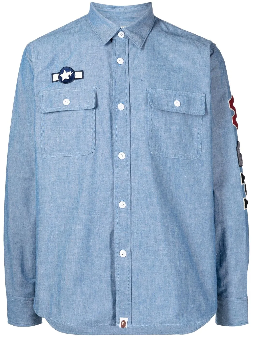 

A BATHING APE® graphic-print long-sleeved shirt - Blue