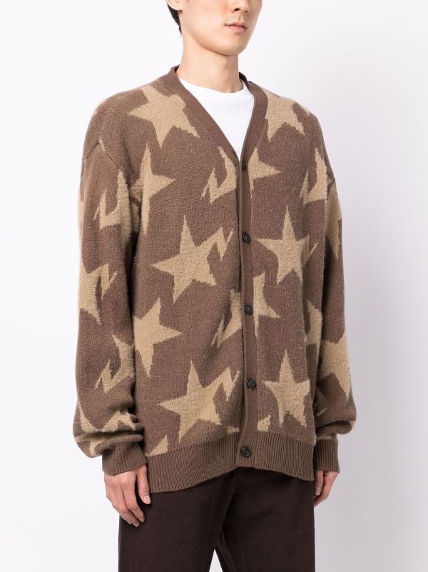 A BATHING APE® star-pattern V-neck Cardigan - Farfetch