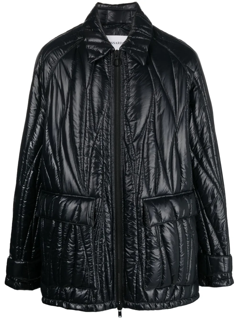 

Trussardi quilted zip-up jacket - Black