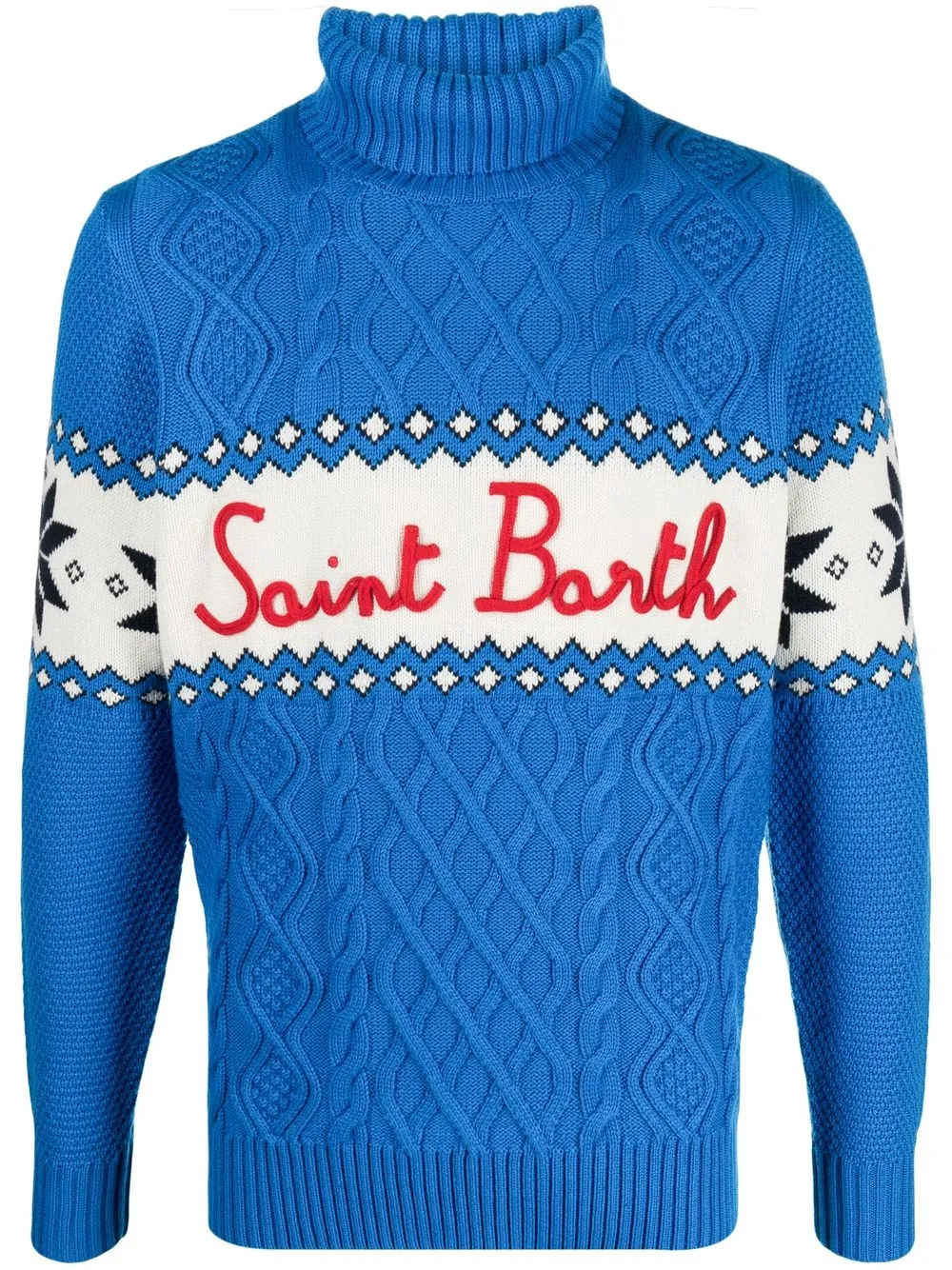 

MC2 Saint Barth embroidered roll neck jumper - Blue