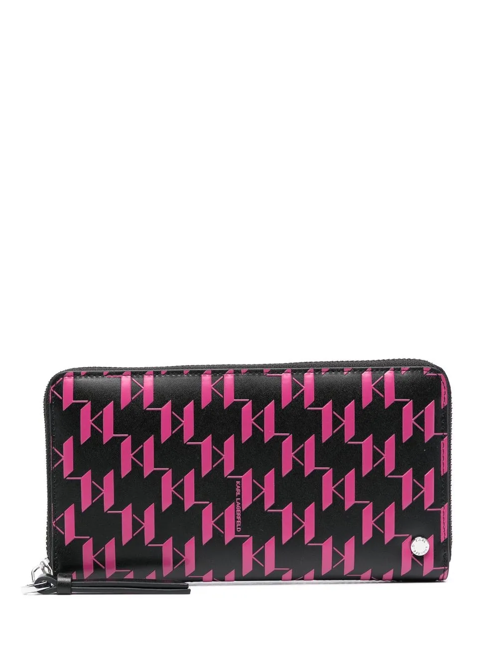 

Karl Lagerfeld monogram-print leather purse - Black