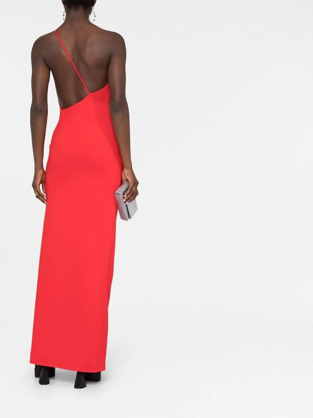 Solace London Petch Oneshoulder Asymmetric Midi Dress In Red ModeSens