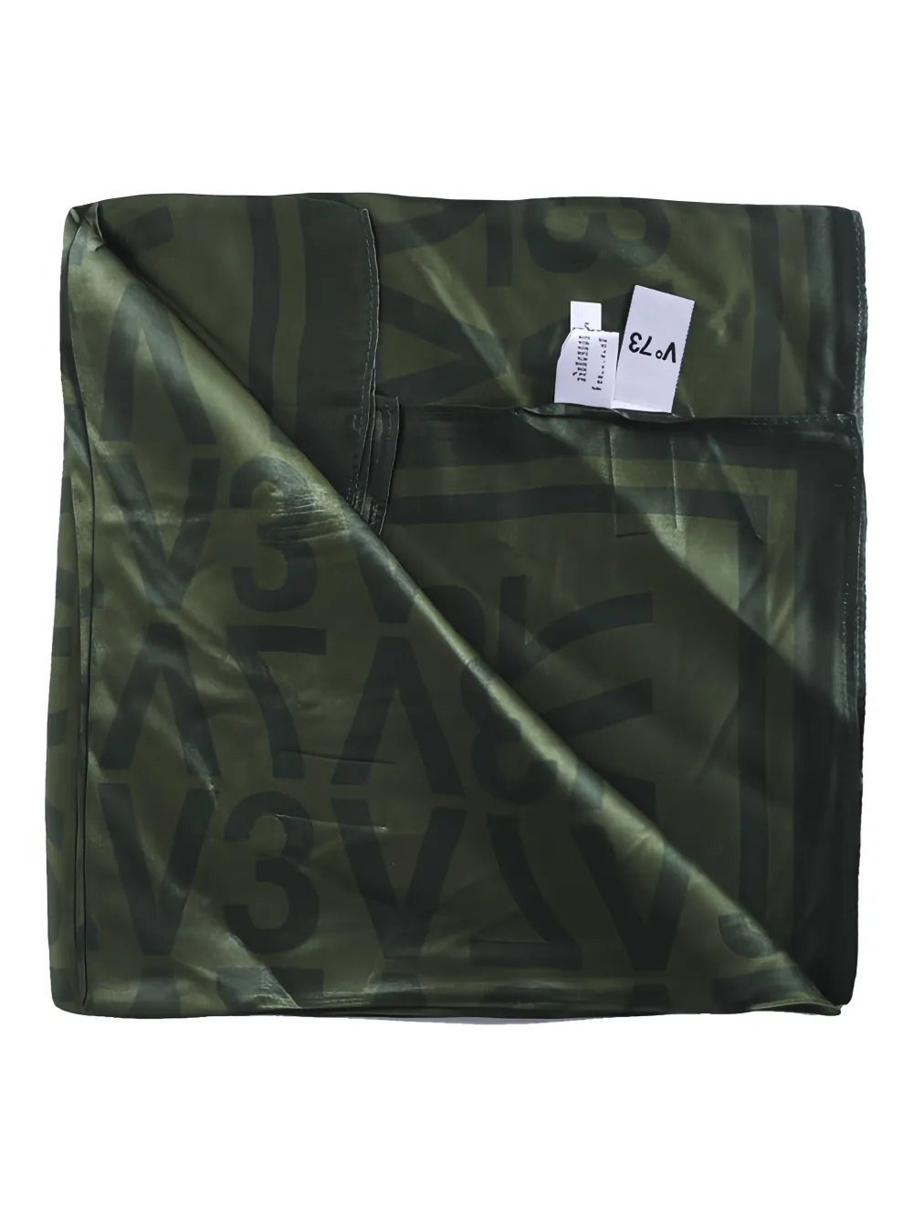 V°73 logo-pattern scarf - Groen