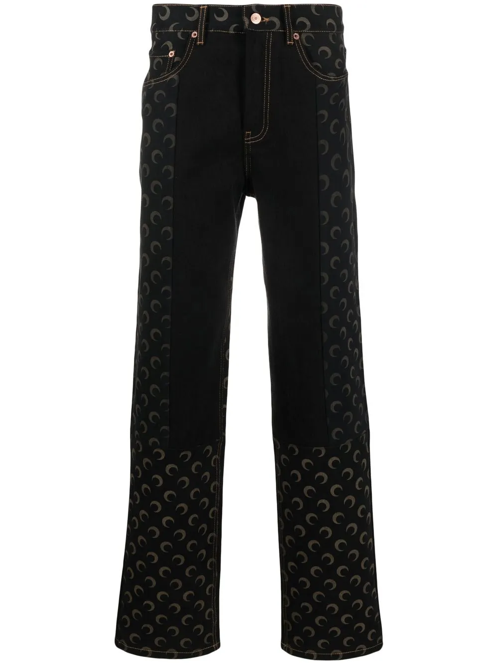 

Marine Serre Moon straight-leg jeans - Black