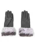 DENTS Sarah faux-fur trim gloves - Grey