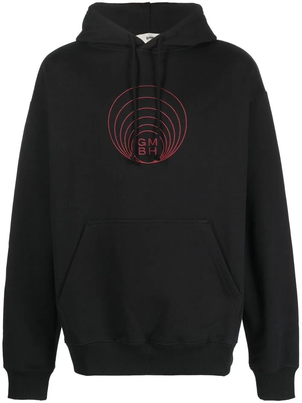 

GmbH embroidered design cotton hoodie - Black