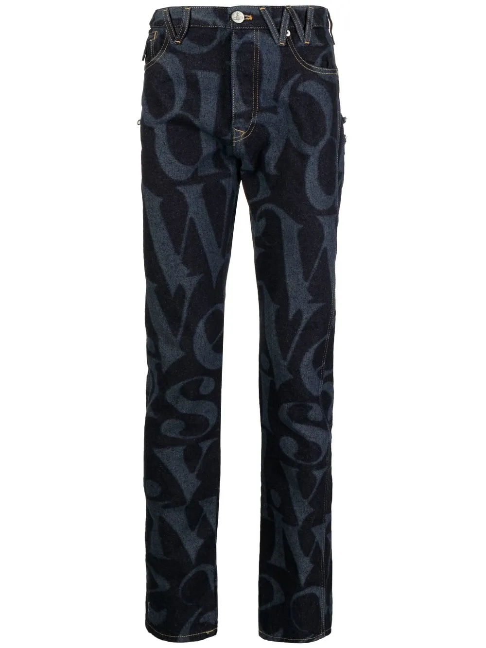 

Vivienne Westwood alphabet print slim-fit jeans - Blue