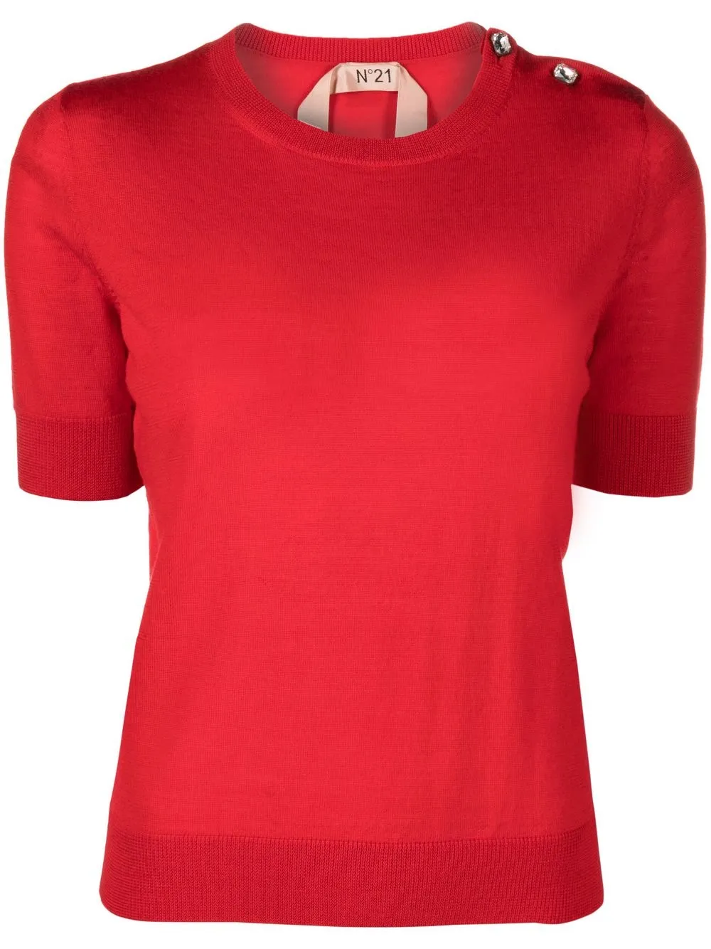 

Nº21 crystal-embellished knitted top - Red