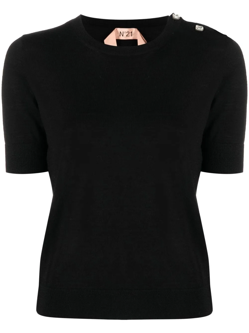 

Nº21 crystal-embellished knitted top - Black