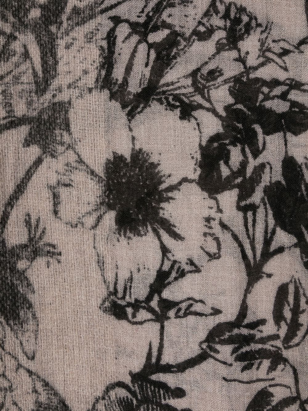 Faliero Sarti Sjaal met bloemenprint - Beige