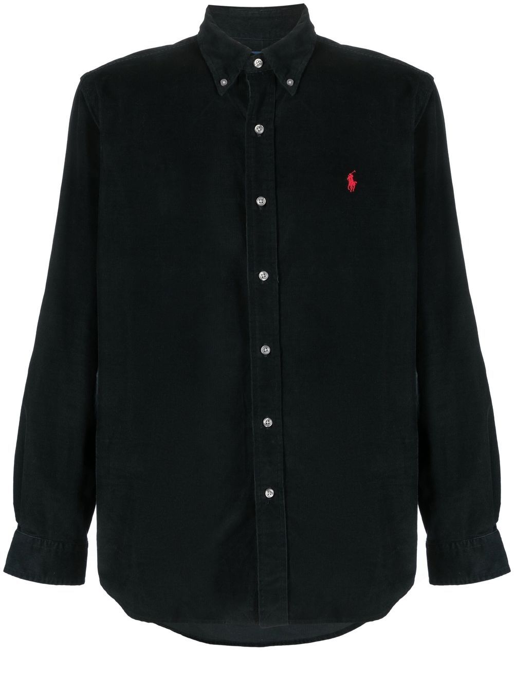 Shop Polo Ralph Lauren Polo Pony Cotton Shirt In Black