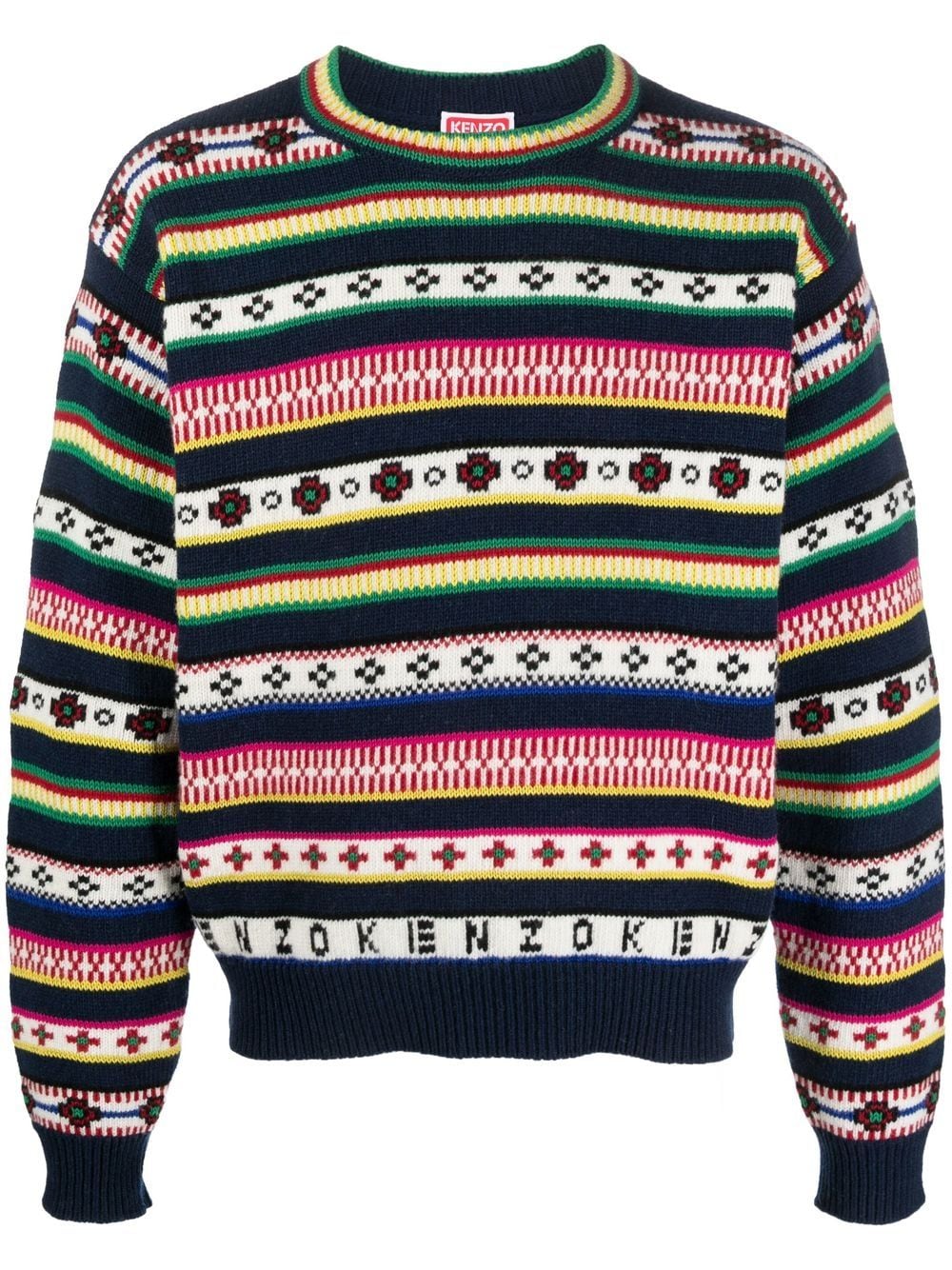 Kenzo Striped wool-cotton Blend Jumper - Farfetch