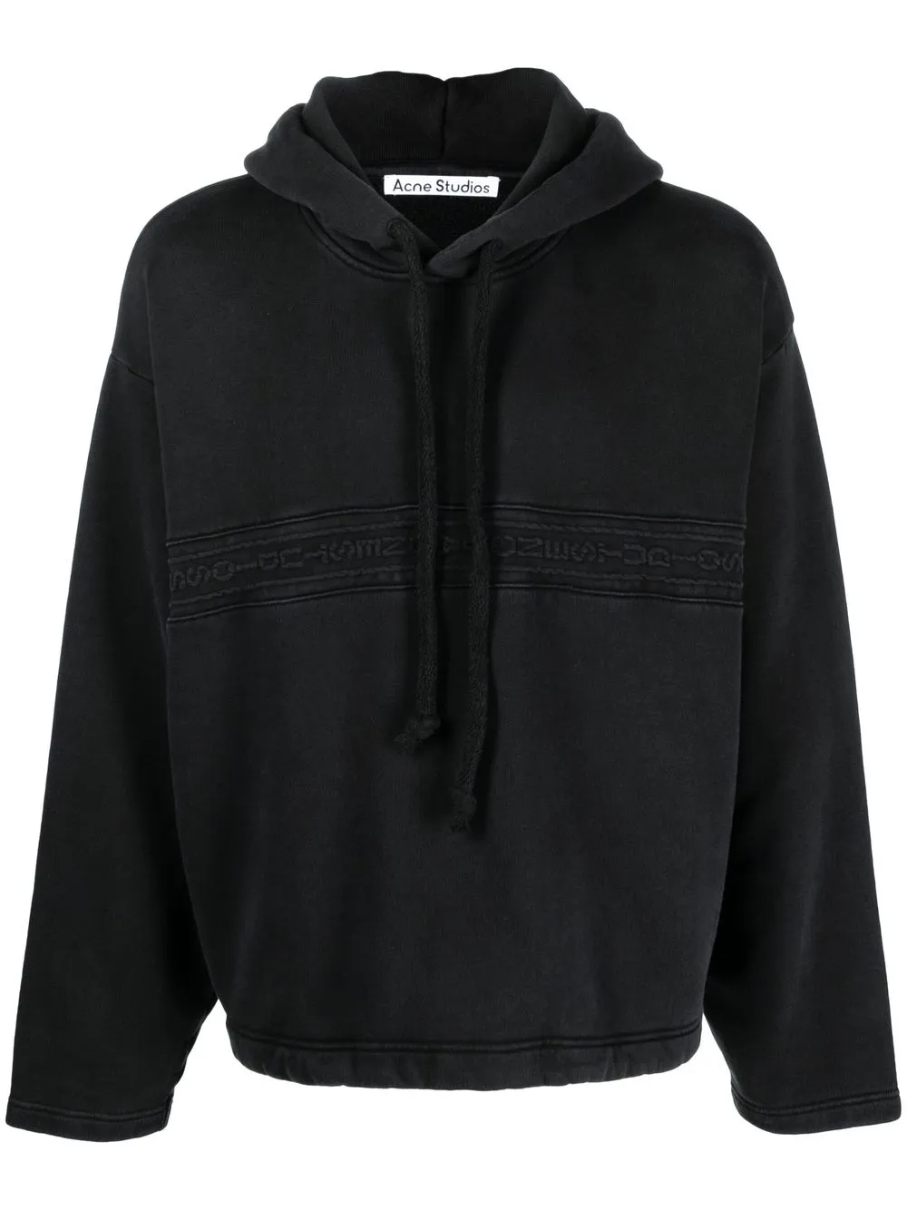 

Acne Studios jacquard-logo cotton hoodie - Black