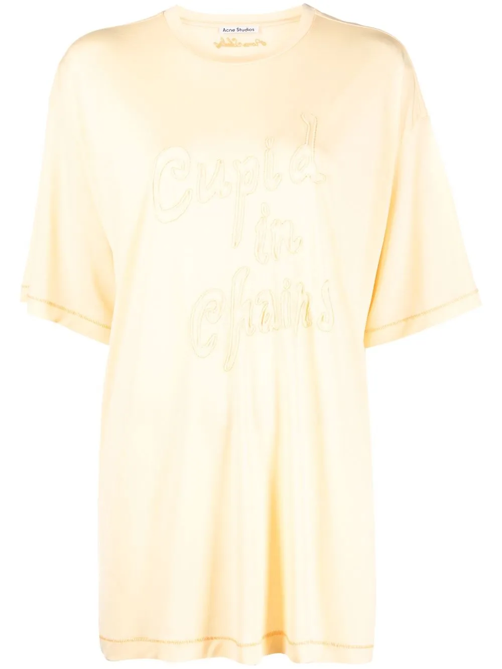 

Acne Studios embroidered slogan T-shirt - Yellow