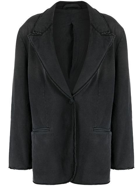 Acne Studios slogan-print denim blazer
