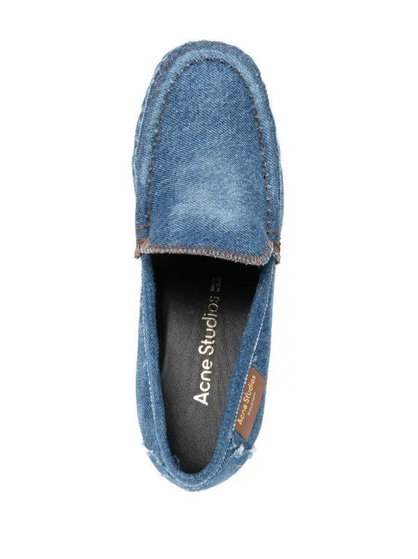 acne studioデニムローファー Acne Studios ブロックヒール デニムローファー | ブルー