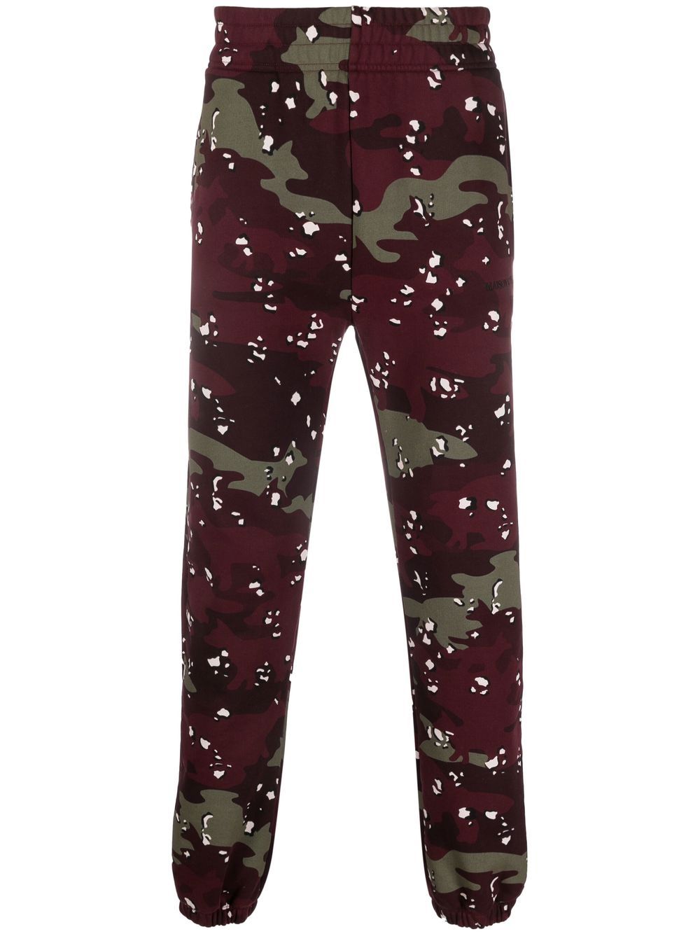 Maison Kitsuné Camouflage-print Cotton Joggers In Red