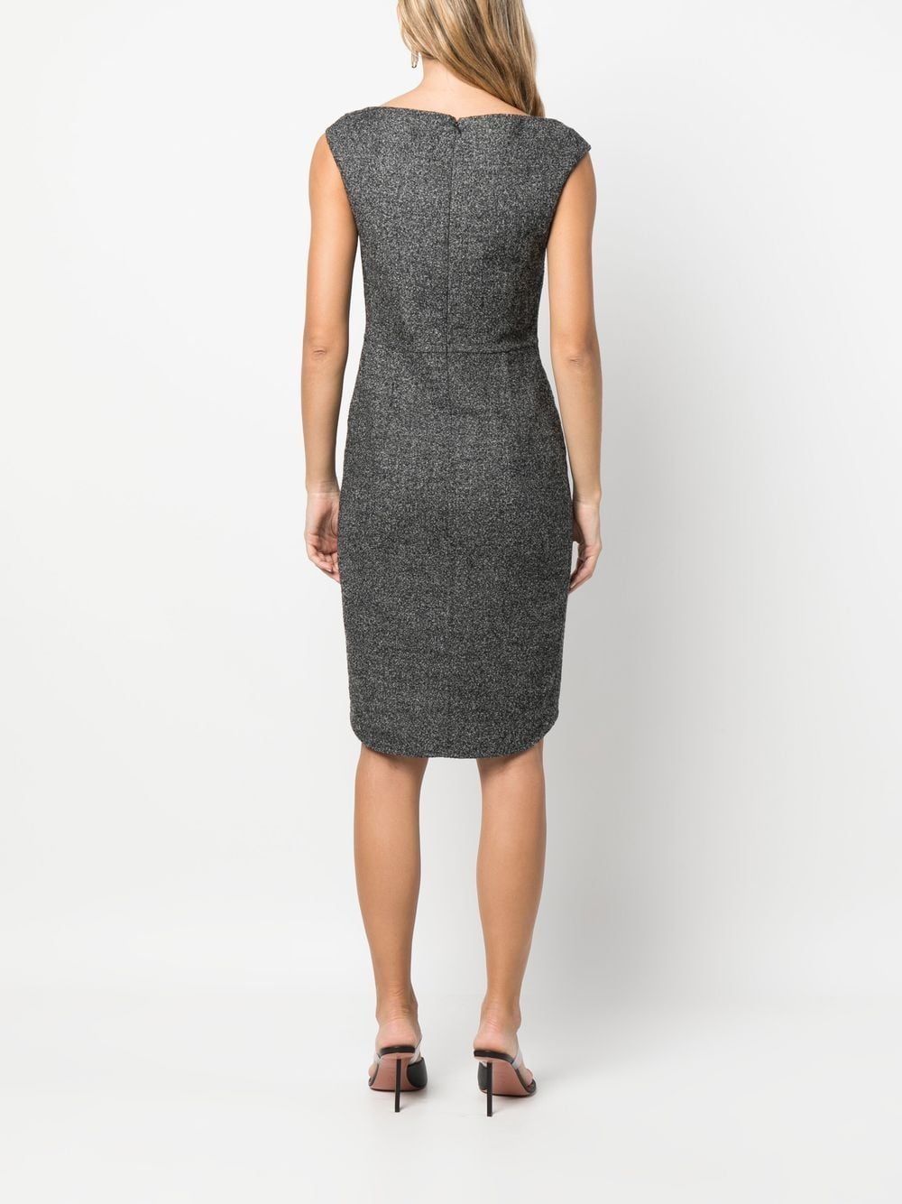Pre-owned Dior 2010s  V-neck Sleeveless Dress In Grey