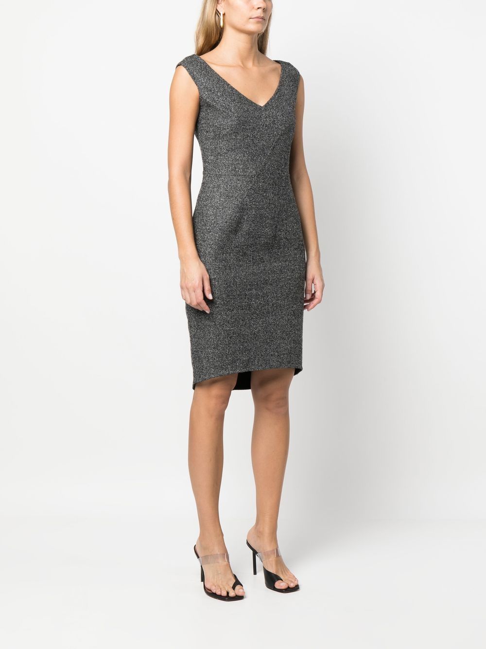 Pre-owned Dior 2010s  V-neck Sleeveless Dress In Grey