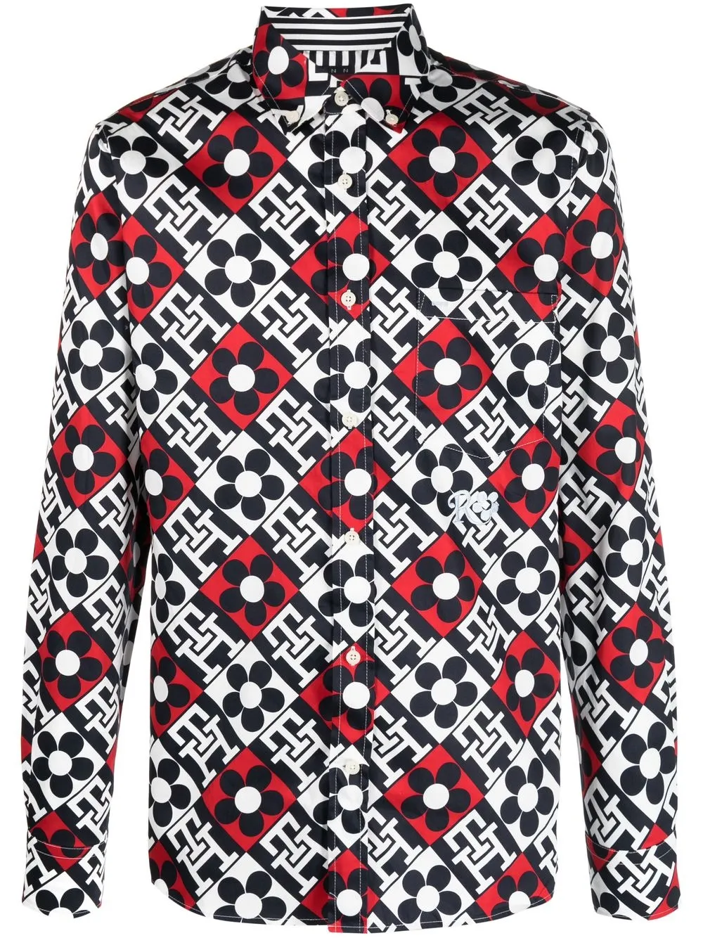 

Tommy Hilfiger graphic-print long-sleeve shirt - Blue