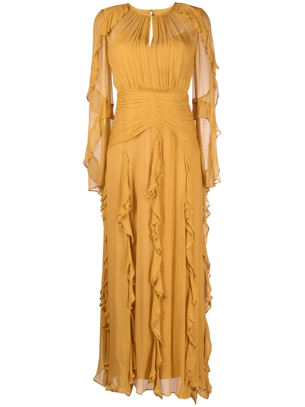 

Shona Joy Leonie ruffle-sleeve maxi dress - Orange