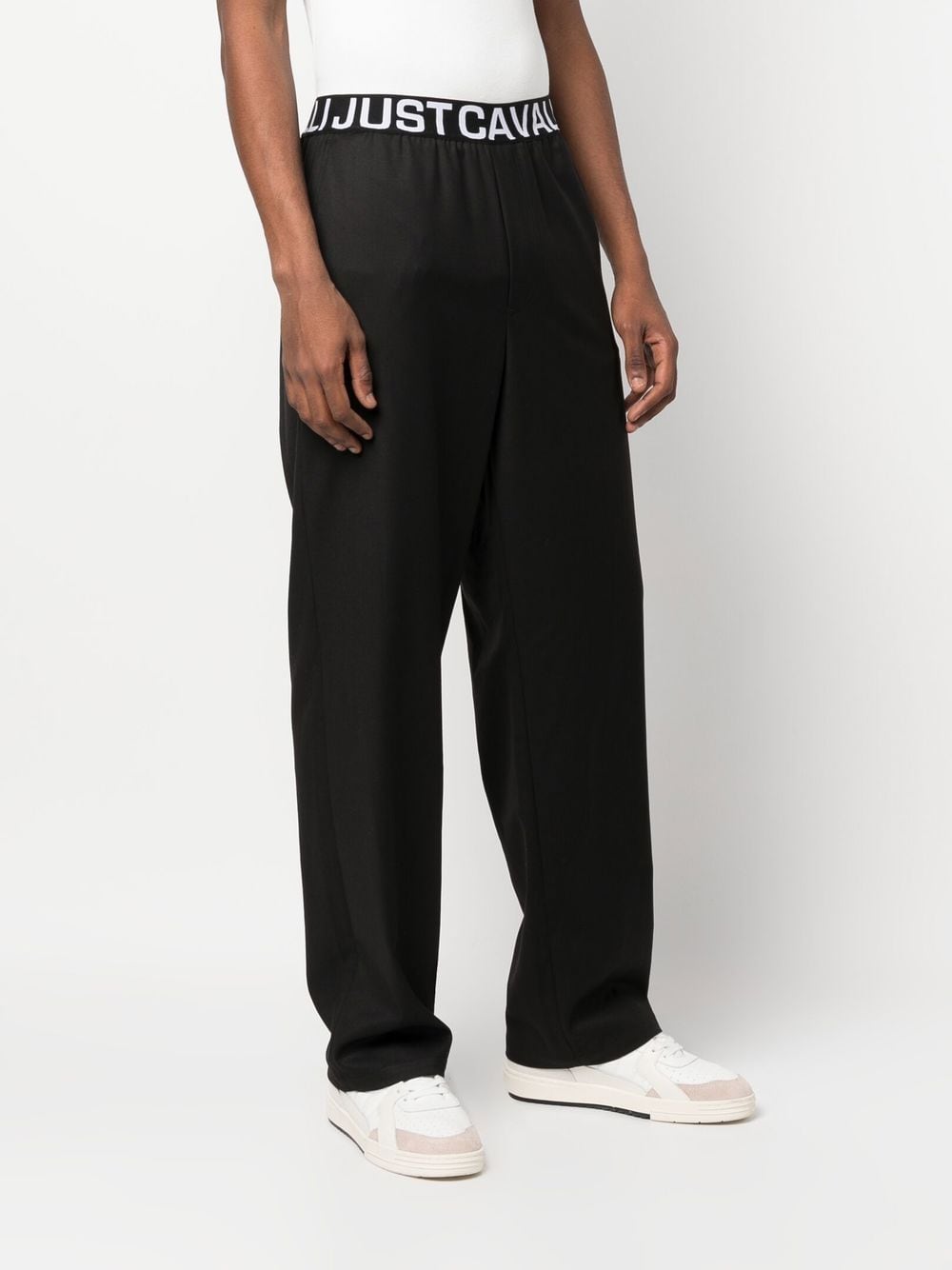 Shop Just Cavalli Logo-print Trousers In Black