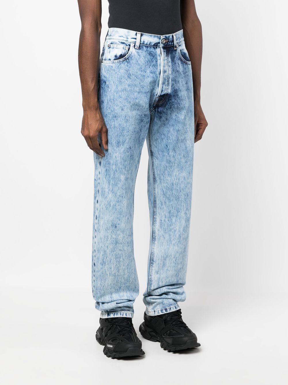 Shop Vtmnts Acid-wash Denim Jeans In Blue