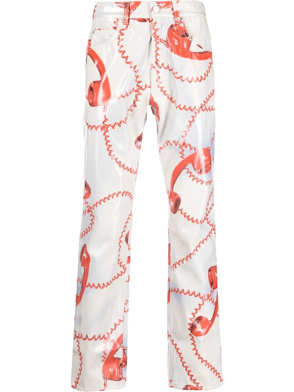 

Martine Rose telephone print straight-leg trousers - White