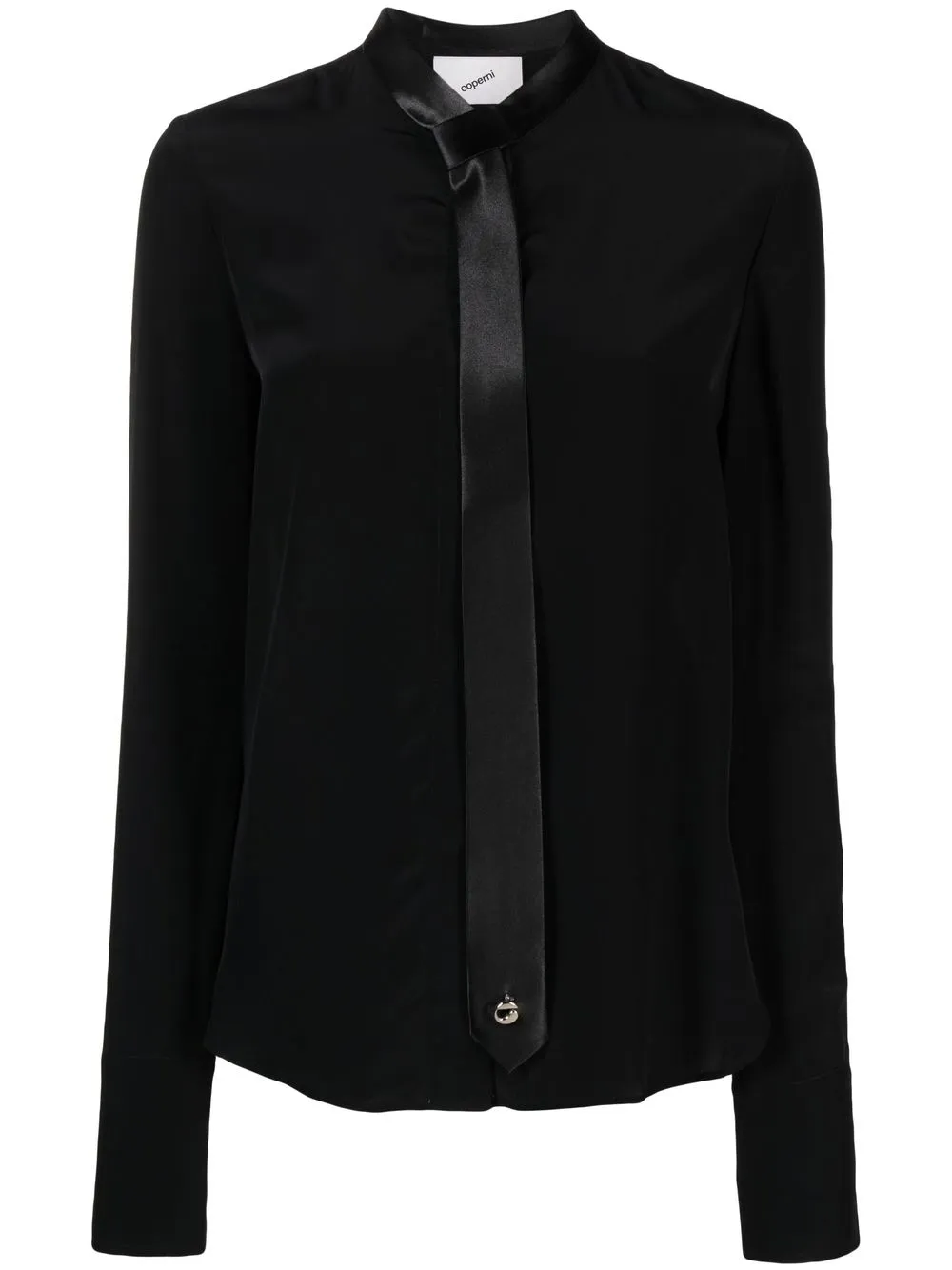 

Coperni blusa satinada con moño en el cuello - Negro