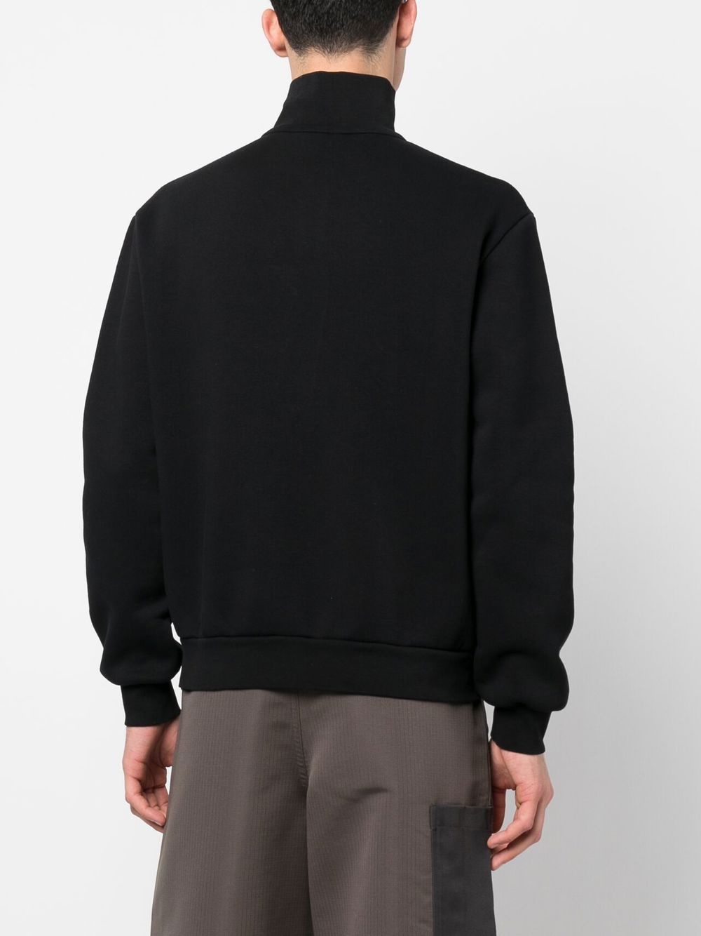 Shop Acne Studios High-neck Half-zip Sweatshirt In Schwarz