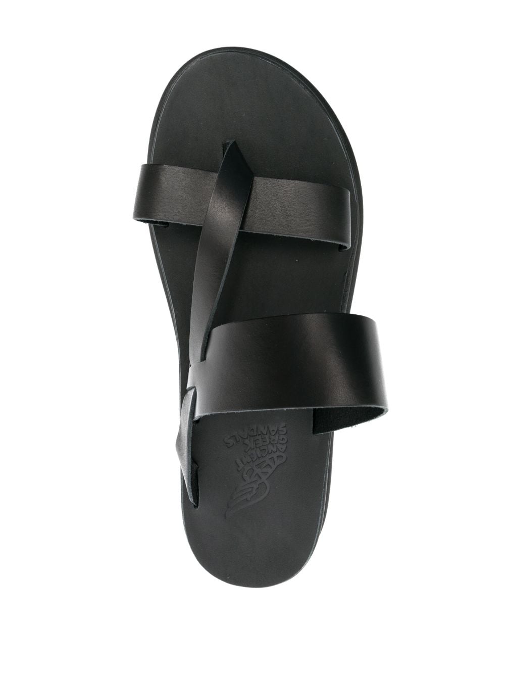 Shop Ancient Greek Sandals Simos Leather Slides In Black
