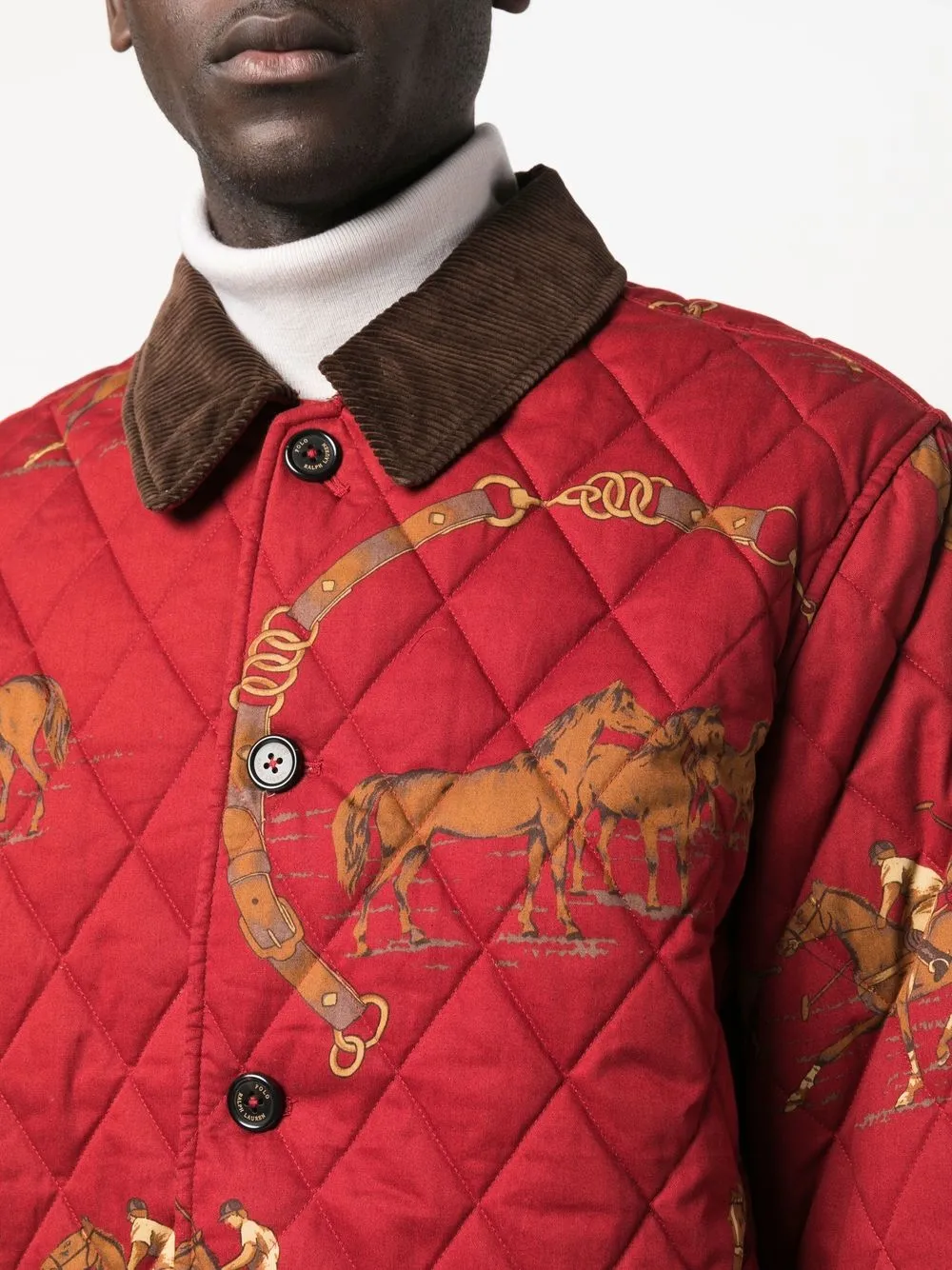 Polo Ralph Lauren Horse-print Quilted Cotton Jacket In Equestrian