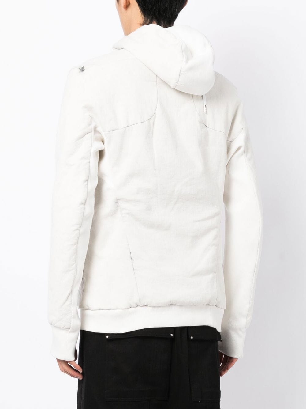 Shop 11 By Boris Bidjan Saberi Off-centre Zip-up Hooded Jacket In White