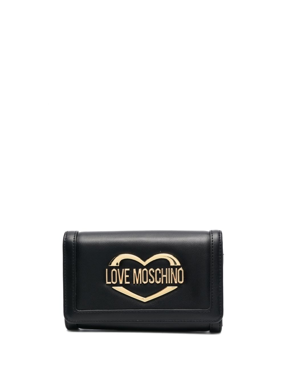 Love Moschino Logo-plaque Tri-fold Wallet In Black