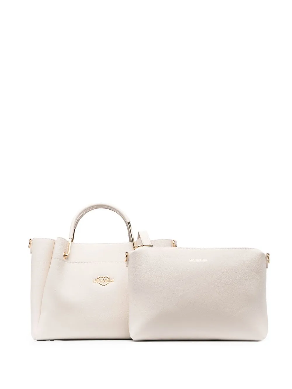 

Love Moschino logo plaque tote bag - Neutrals