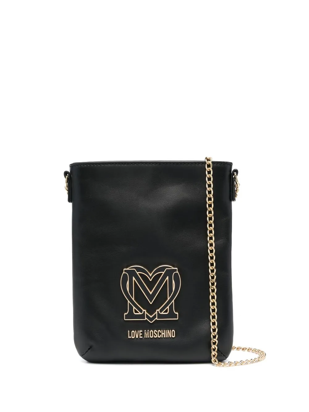 

Love Moschino bolsa crossbody con placa del logo - Negro