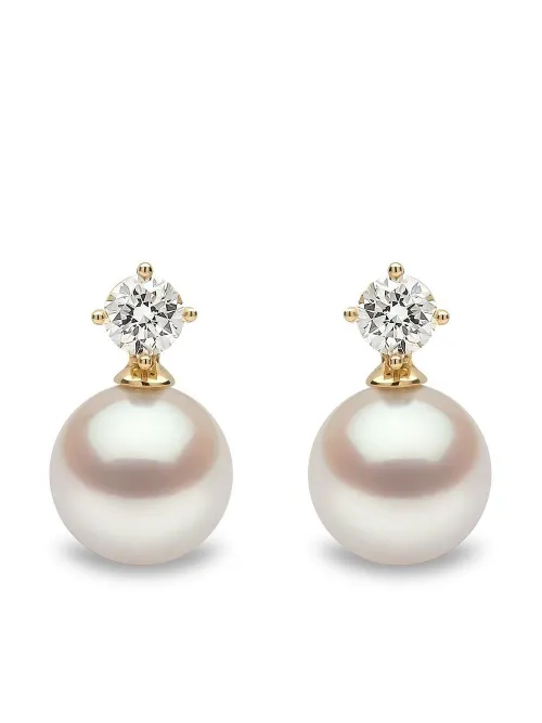Puces d'oreilles en 18ct serties de perles et de diamants - Yoko London - Modalova
