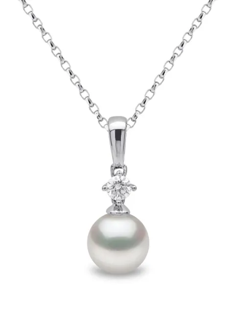 Yoko London 18kt white gold Classic Akoya pearl and diamond necklace