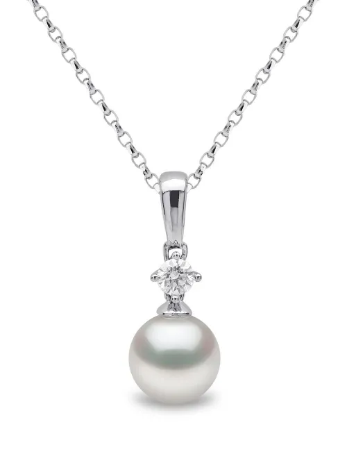 Collier en or blanc 18ct serti de perles et de diamants - Yoko London - Modalova