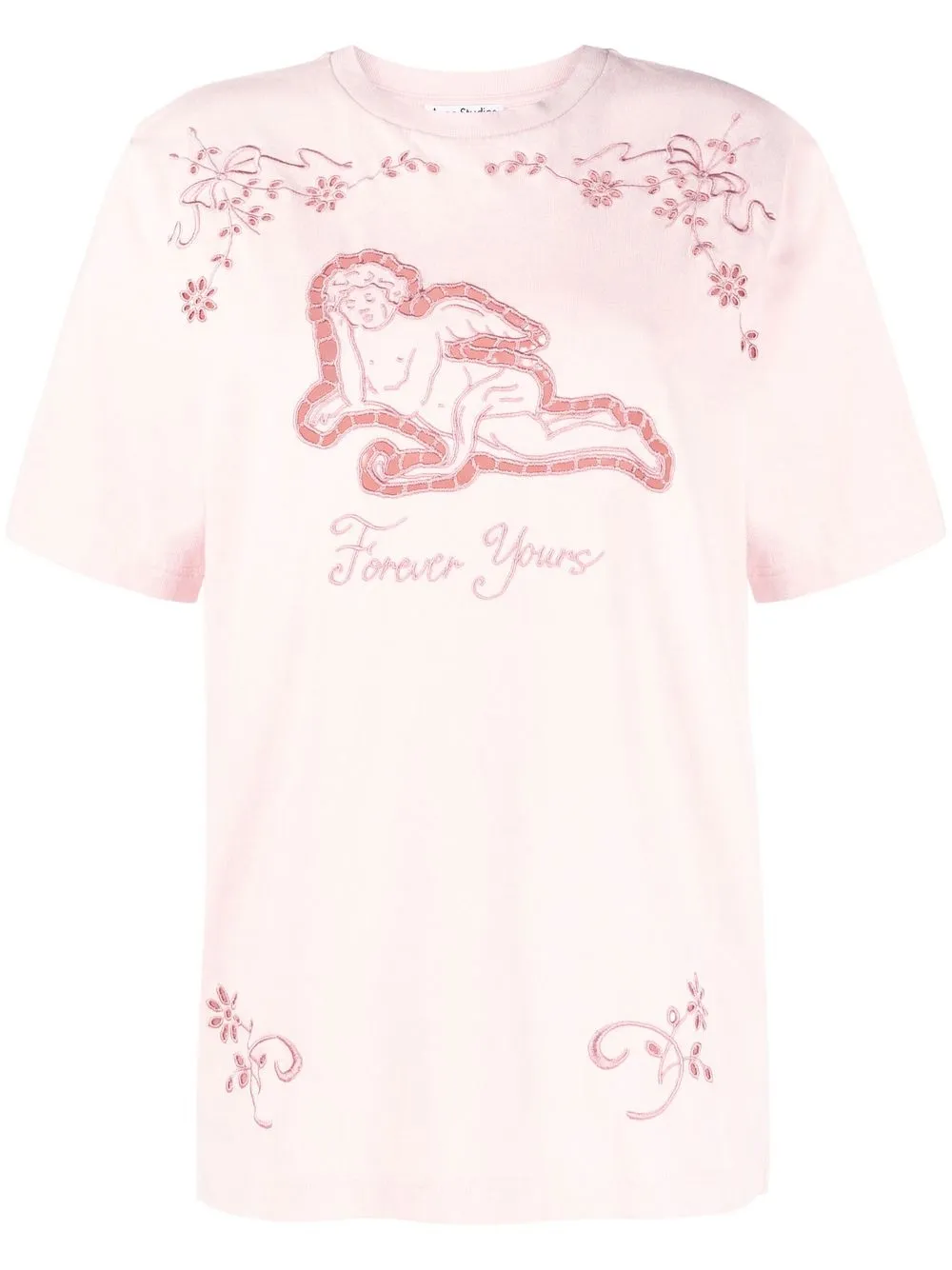 Acne Studios playera con estampado gráfico - Rosado