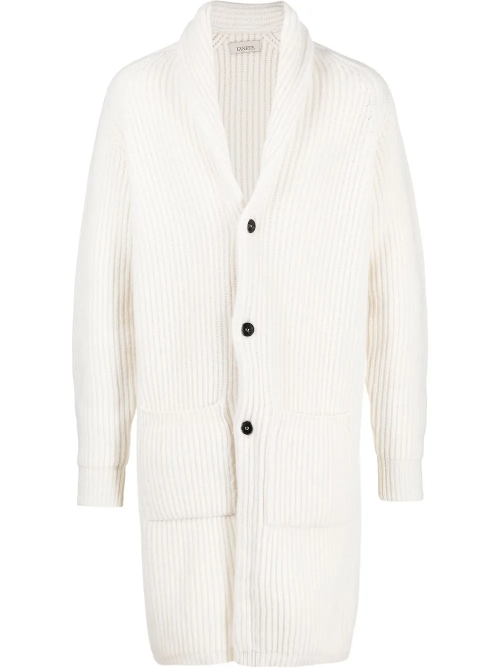 

Laneus rib-knit merino-cashmere cardigan - White