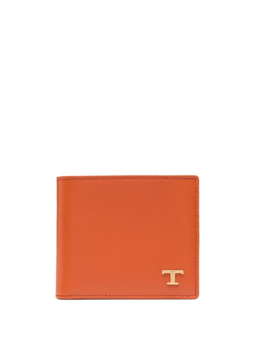 Tod's Logo-plaque Folding Wallet In Orange