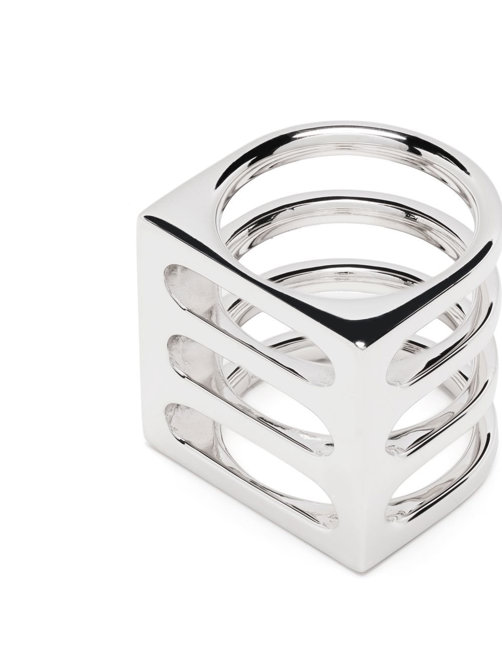 Shop Tom Wood Cage Triple Ring In Silver