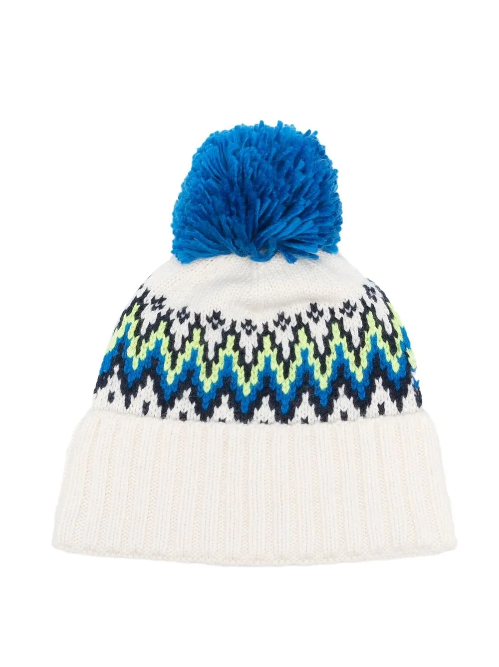 

MC2 Saint Barth Kids zig-zag knit beanie - White