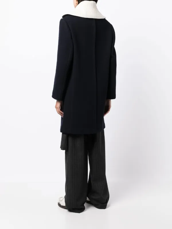 【Lo'r】Wide Collar Coat Dress Low Classic wide-collar single-breasted Coat | Blue