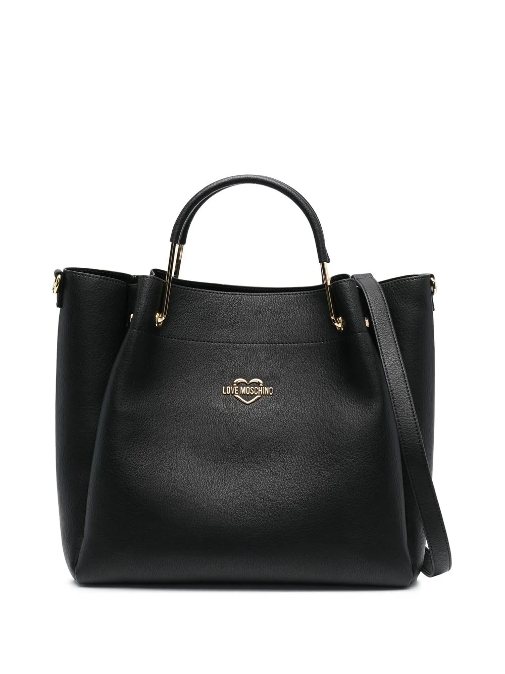 

Love Moschino logo plaque tote bag - Black