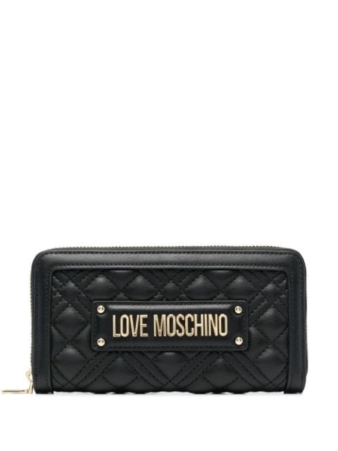 Love Moschino quilted logo-plaque purse