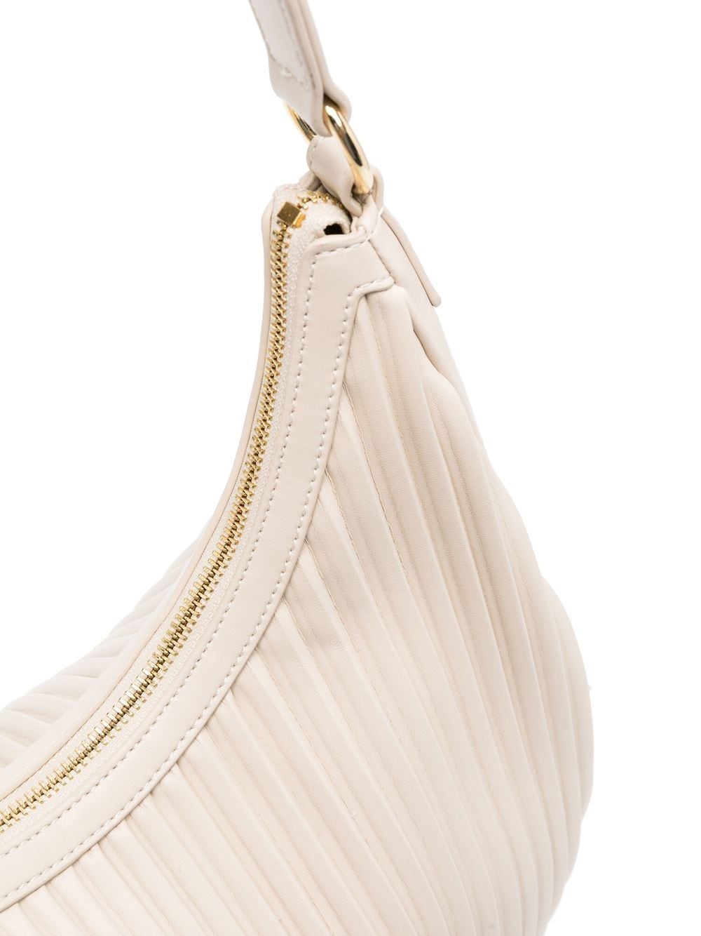 Shop Love Moschino Ribbed Shoulder Bag In Neutrals