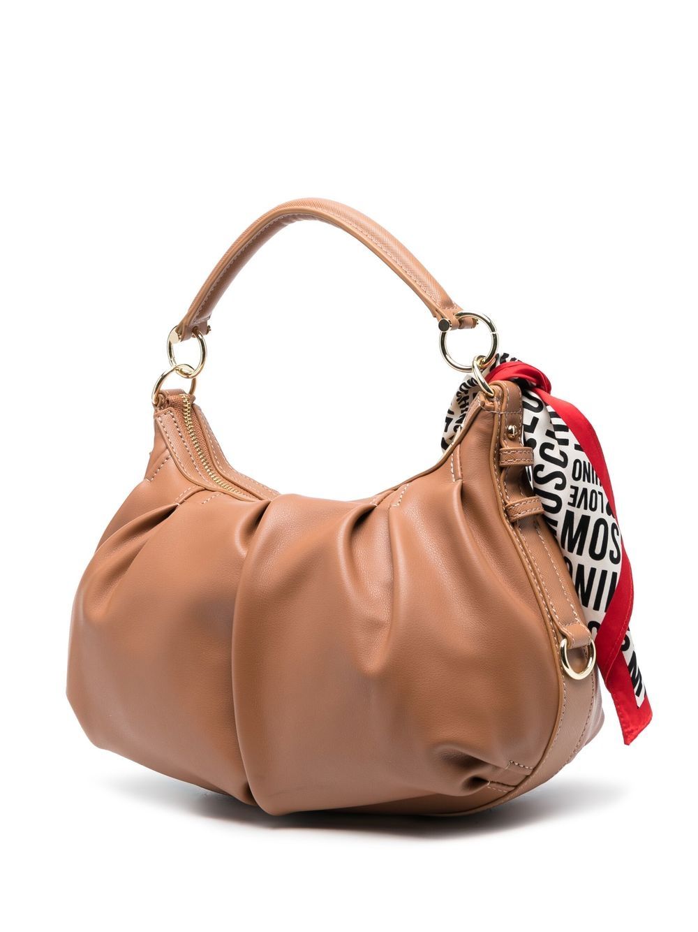 Shop Love Moschino Scarf-detail Shoulder Bag In Brown